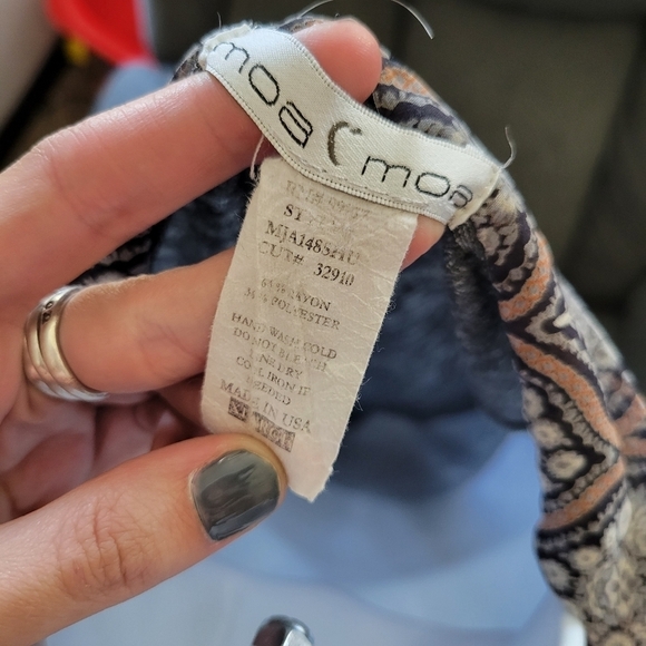 Moa Moa Sleeveless Cardigan Grey Knit Faux Draped Scarf Front XL Made in USA - Picture 6 of 6